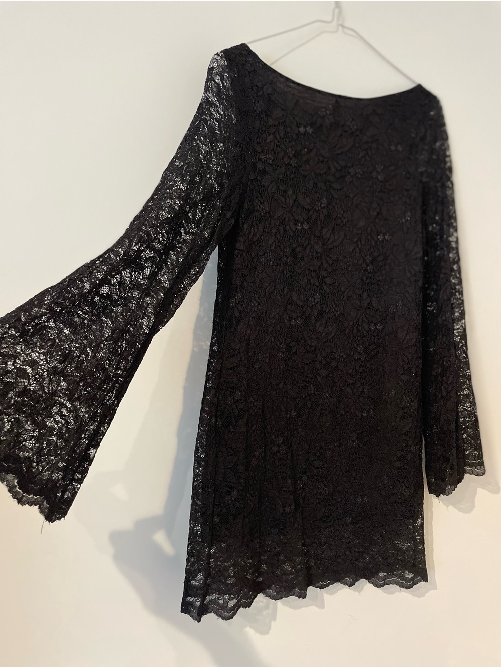 Black Lace Long-Sleeve Shift Dress/tunic - Picture 4 of 5